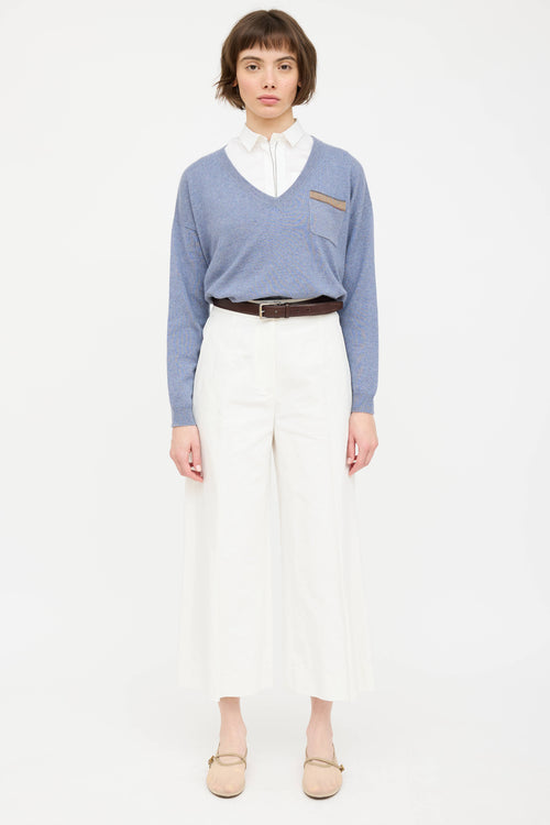 Brunello Cucinelli Wide Leg Pleated Trouser