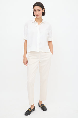 Brunello Cucinelli White Darted Shirt