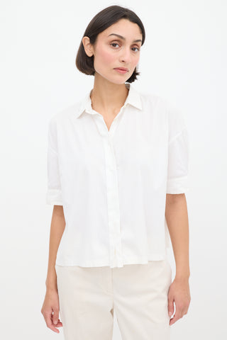 Brunello Cucinelli White Darted Shirt