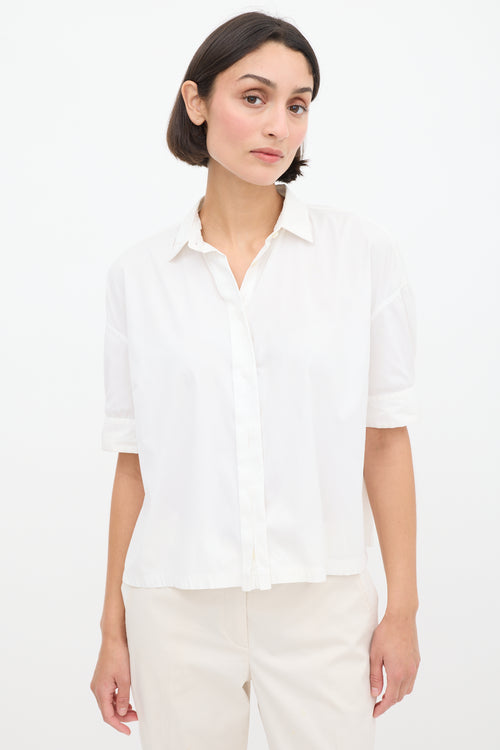 Brunello Cucinelli White Darted Shirt