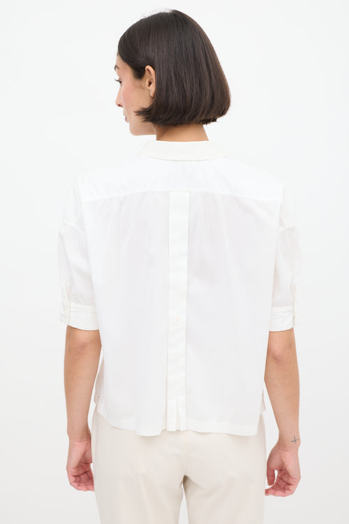 Brunello Cucinelli White Darted Shirt