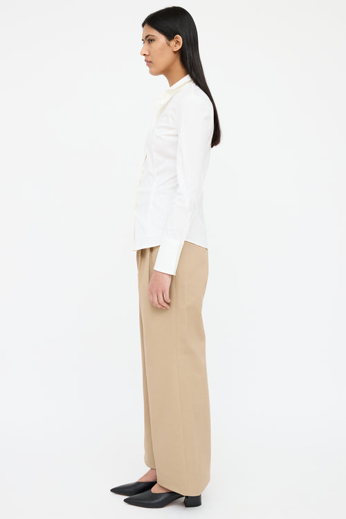 Brunello Cucinelli White Fitted Button Up Shirt