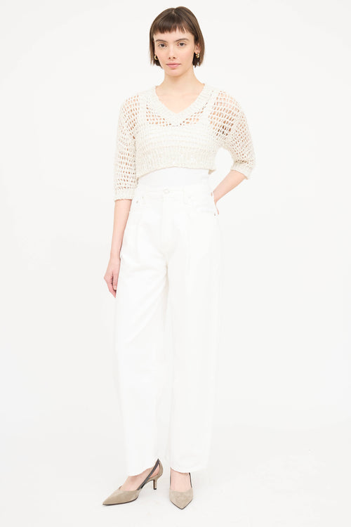Brunello Cucinelli Crochet Sequin Top
