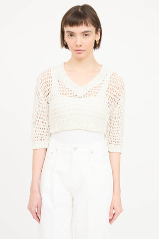Brunello Cucinelli Crochet Sequin Top