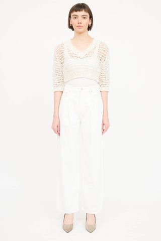 Brunello Cucinelli Crochet Sequin Top