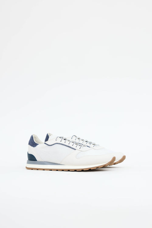 Brunello Cucinelli Leather & Mesh Sneakers