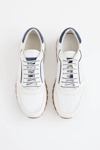 Brunello Cucinelli Leather & Mesh Sneakers