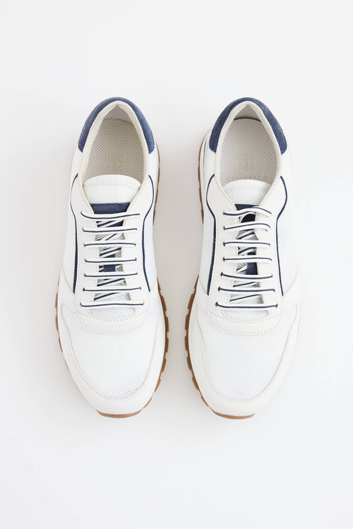 Brunello Cucinelli Leather & Mesh Sneakers