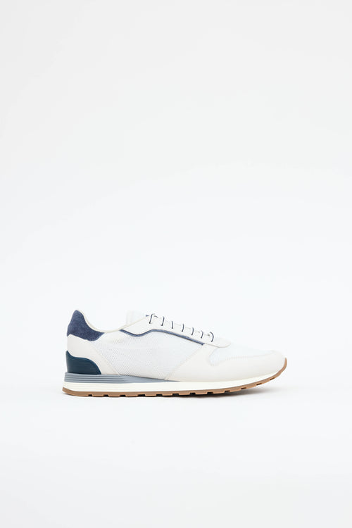 Brunello Cucinelli Leather & Mesh Sneakers
