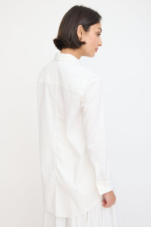 Brunello Cucinelli White Panelled High Low Shirt