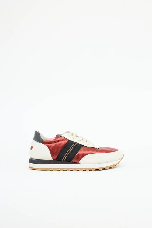 Brunello Cucinelli Satin Monili Sneaker