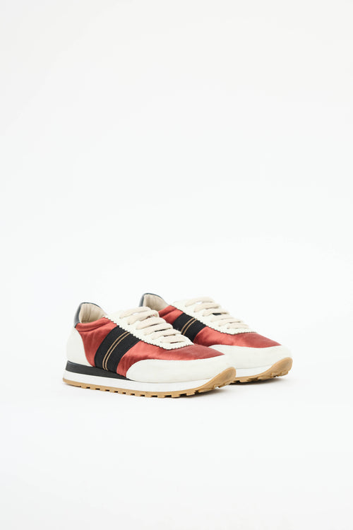 Brunello Cucinelli Satin Monili Sneaker