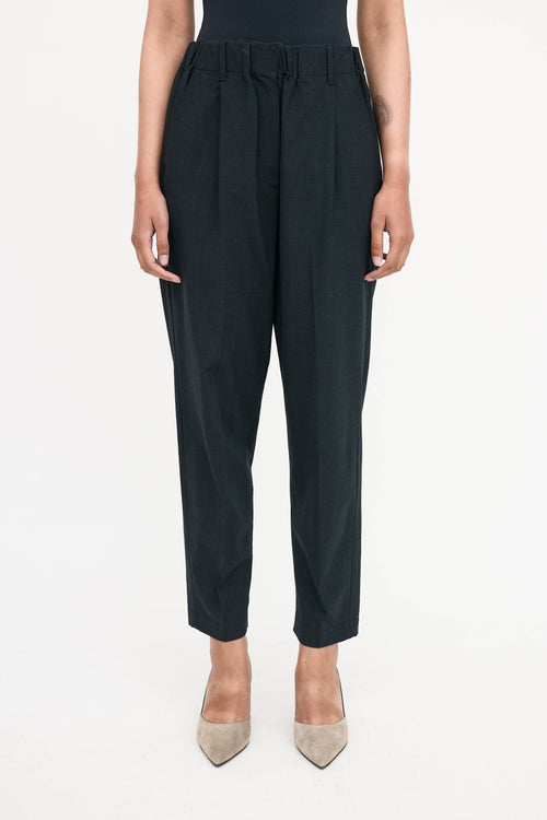 Brunello Cucinelli Wool Pleated Tapered Trouser