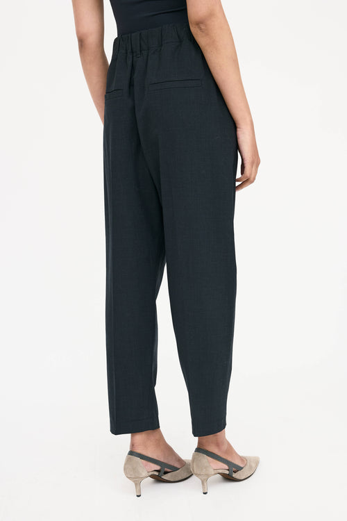 Brunello Cucinelli Wool Pleated Tapered Trouser