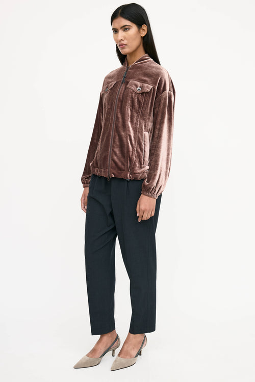 Brunello Cucinelli Wool Pleated Tapered Trouser