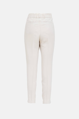 Brunello Cucinelli cream tapered pant