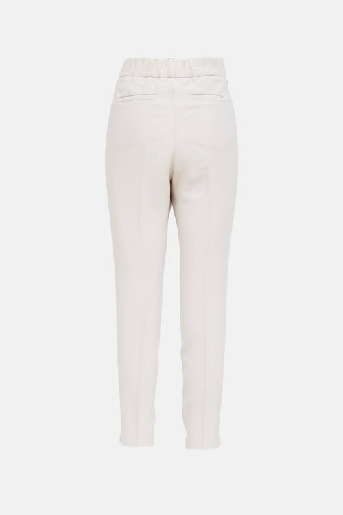 Brunello Cucinelli cream tapered pant