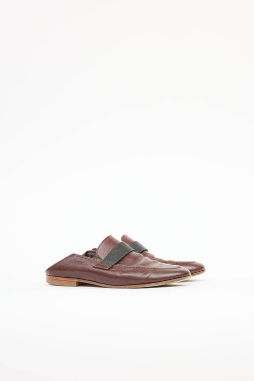 Brunello CucinelliLeather Monili Mule