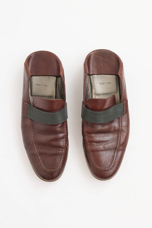 Brunello CucinelliLeather Monili Mule
