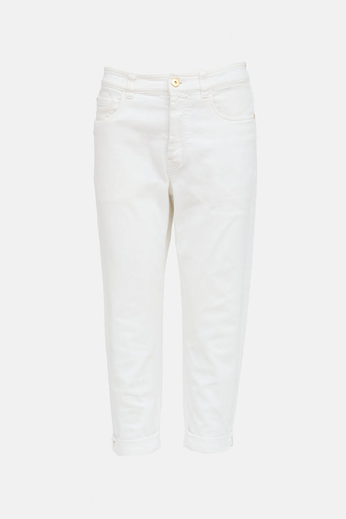 Brunello Cucinelli Cuffed Tapered Leg Jeans