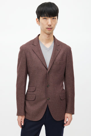 Brunello Cucinelli Brown Wool Tweed Blazer