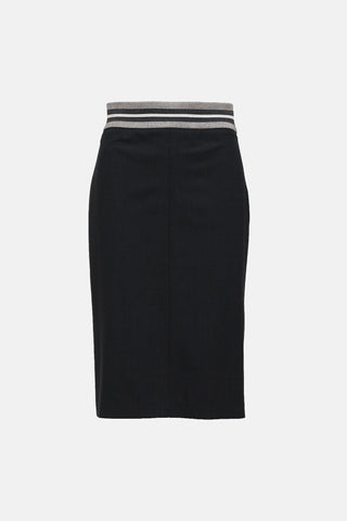 Brunello Cucinelli Wool Striped Skirt