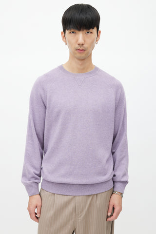 Brunello Cucinelli Purple Wool Knit Sweater