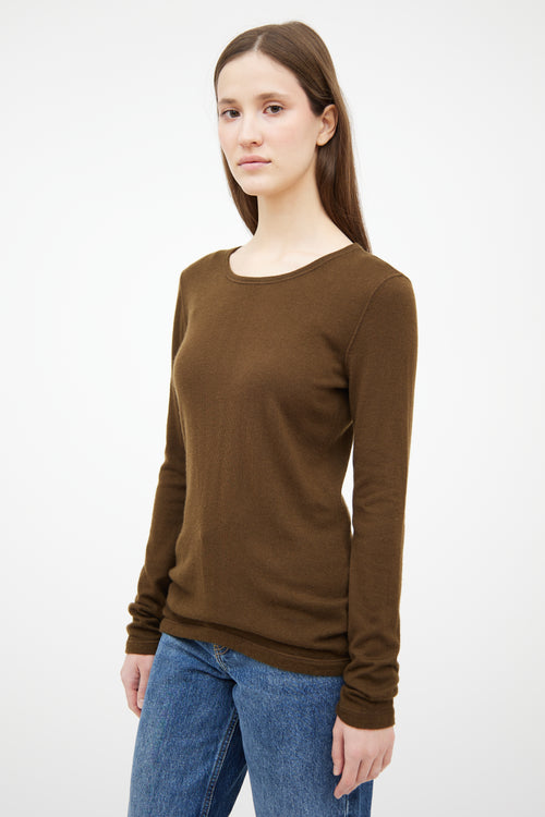 Loro Piana Green Cashmere Knit Top