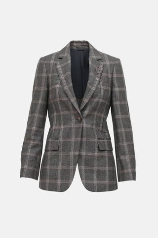 Brunello Cucinelli Wool Check Blazer