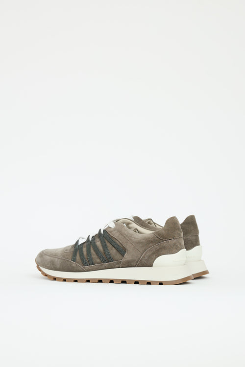 Brunello Cucinelli Suede Monili Sneaker
