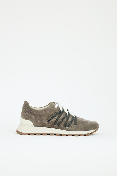 Brunello Cucinelli Suede Monili Sneaker