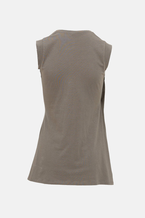 Brunello Cucinelli Draped Buckled V-Neck Top