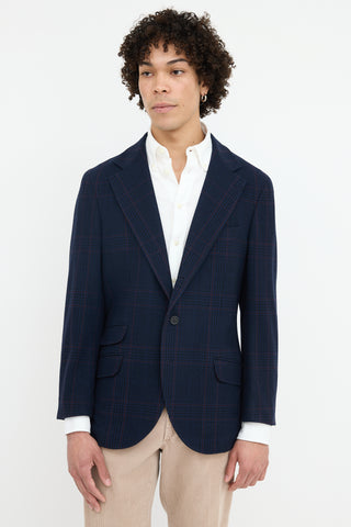 Brunello Cucinelli Wool Plaid Blazer