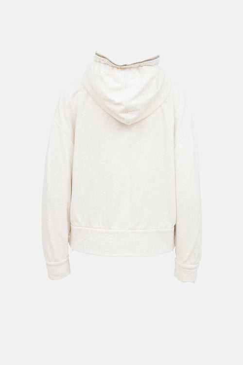 Brunello Cucinelli Monili Over Face Zip Hoodie