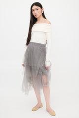 Brunello Cucinelli Asymmetrical Tulle Skirt