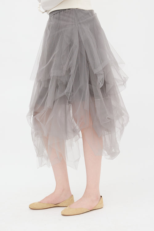 Brunello Cucinelli Asymmetrical Tulle Skirt