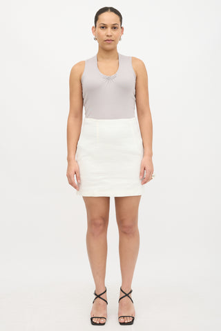 Brunello Cucinelli Beaded Gathered Tank Top