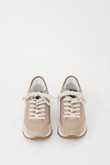 Brunello Cucinelli Grey Neoprene & Suede Monili Sneaker