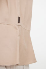 Brunello Cucinelli Beige Silk Sleeveless Blouse