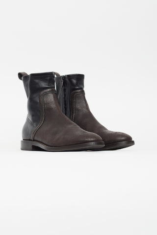 Brunello Cucinelli Black & Brown Ankle Boot
