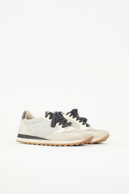 Brunello Cucinelli Bonded Flower Monili  Sneaker