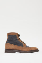 Brunello Cucinelli Brown & Grey Suede Eyelet Cutout Boot