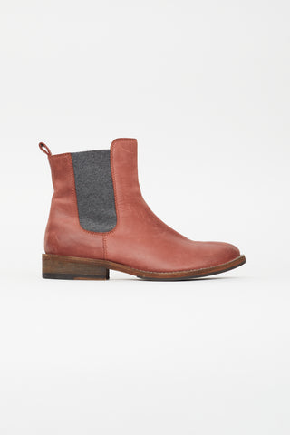 Brunello Cucinelli Brown Leather Chelsea Boot