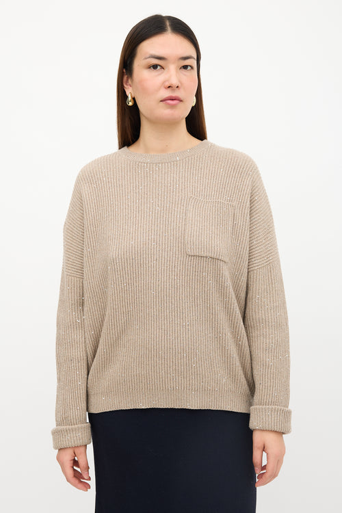 Brunello Cucinelli Cashmere & Wool Sequin Sweater