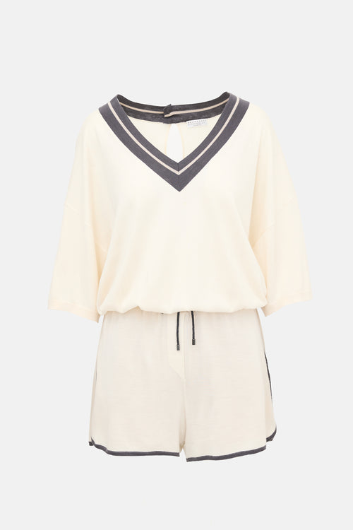 Brunello Cucinelli Cashmere & Silk Jersey Romper