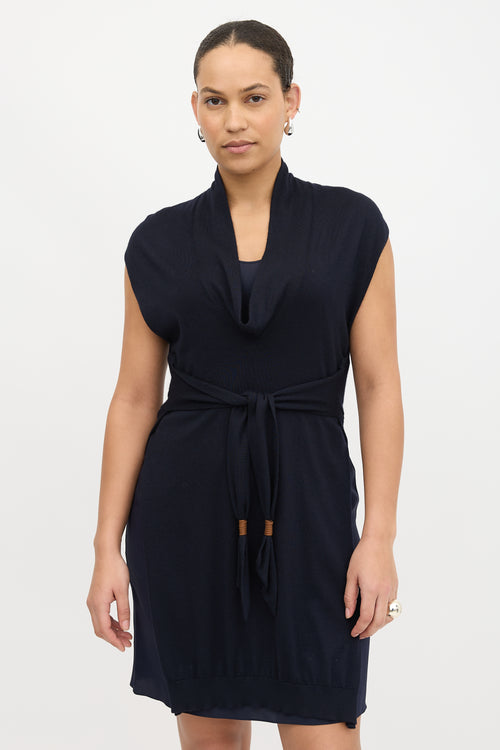 Brunello Cucinelli Cashmere & Silk Layered Dress