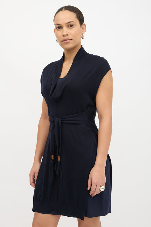 Brunello Cucinelli Cashmere & Silk Layered Dress