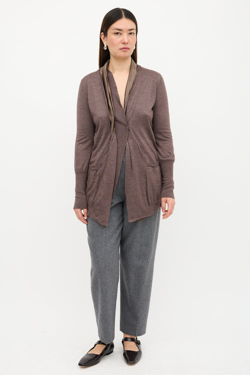 Brunello Cucinelli Cashmere & Silk Shawl Cardigan