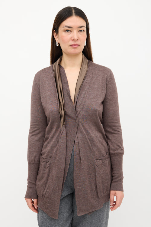 Brunello Cucinelli Cashmere & Silk Shawl Cardigan