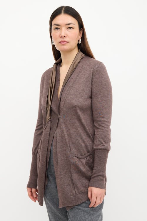 Brunello Cucinelli Cashmere & Silk Shawl Cardigan